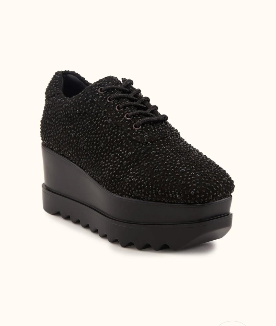 Black Glitter Platform Shoes