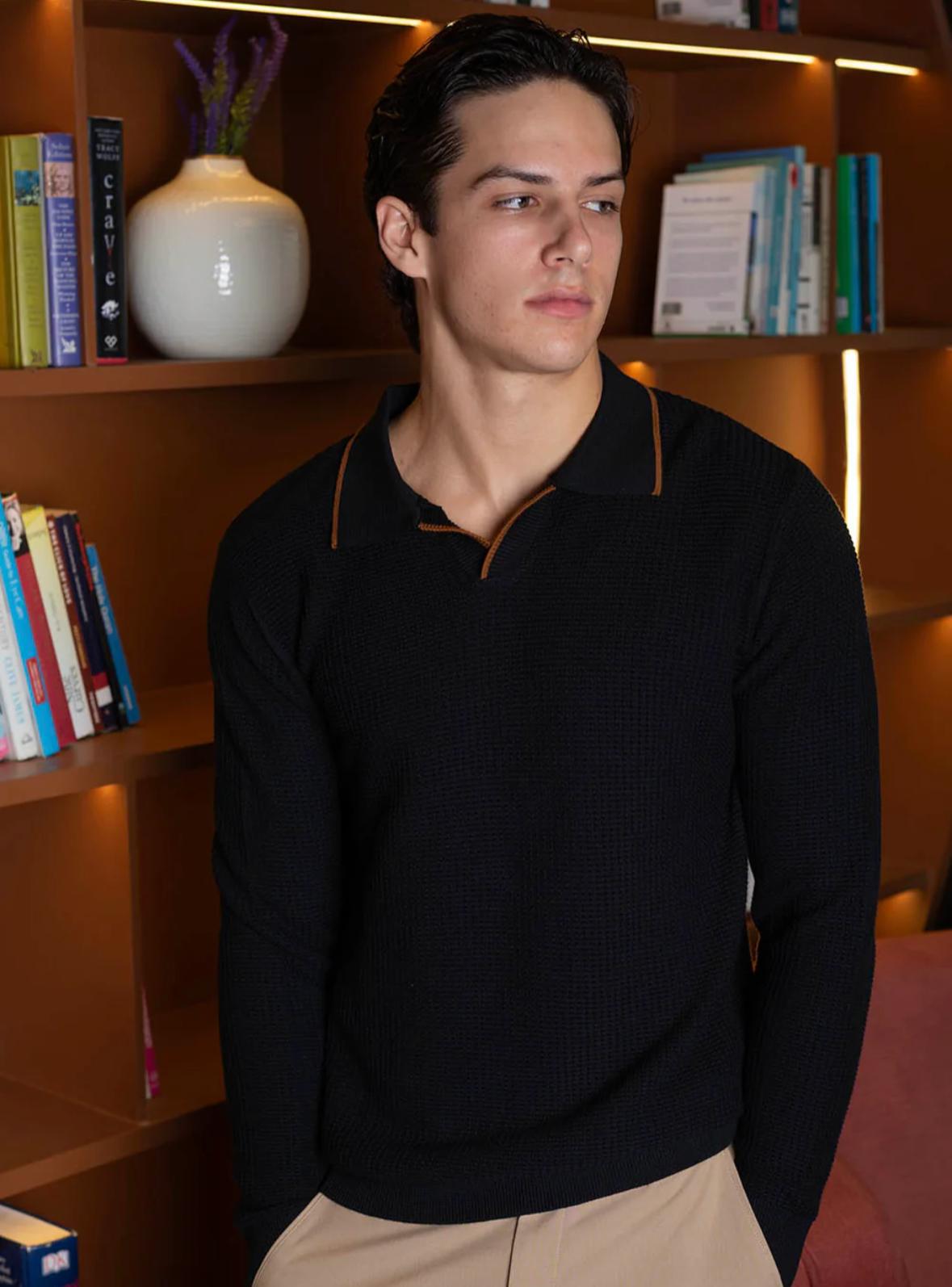 Men's Black Knit Sweater