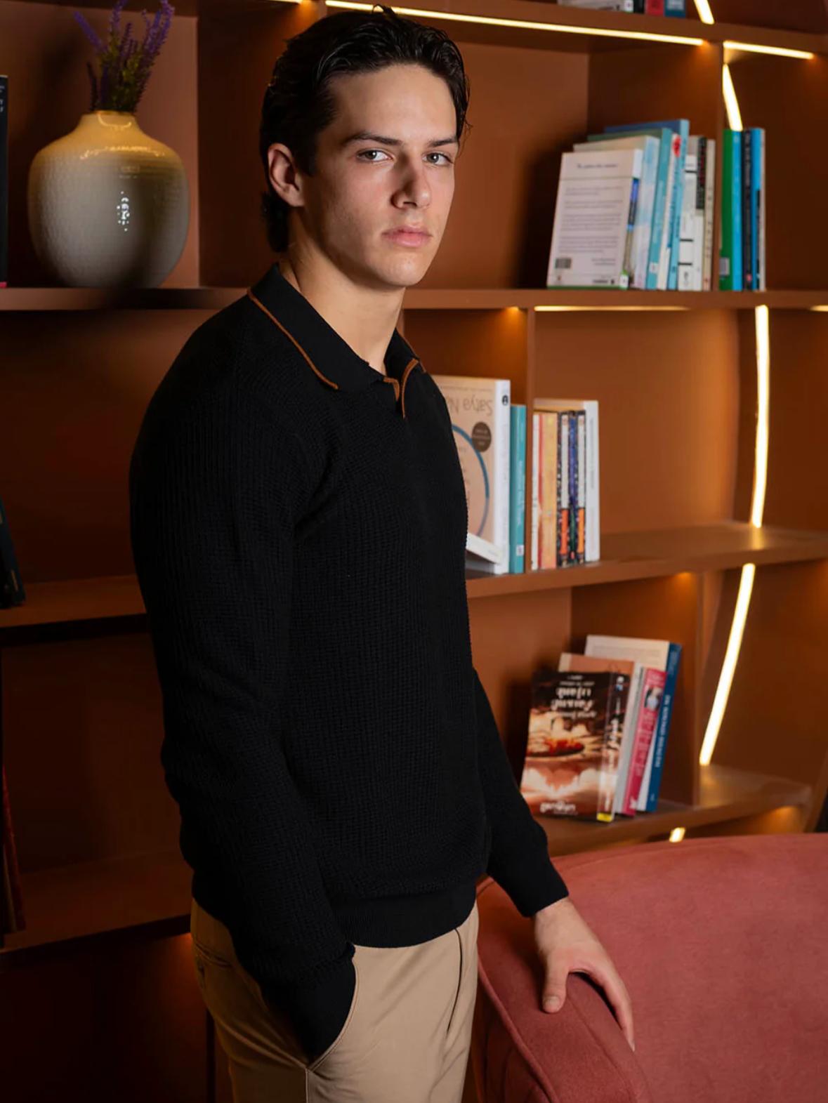 Men's Black Knit Sweater