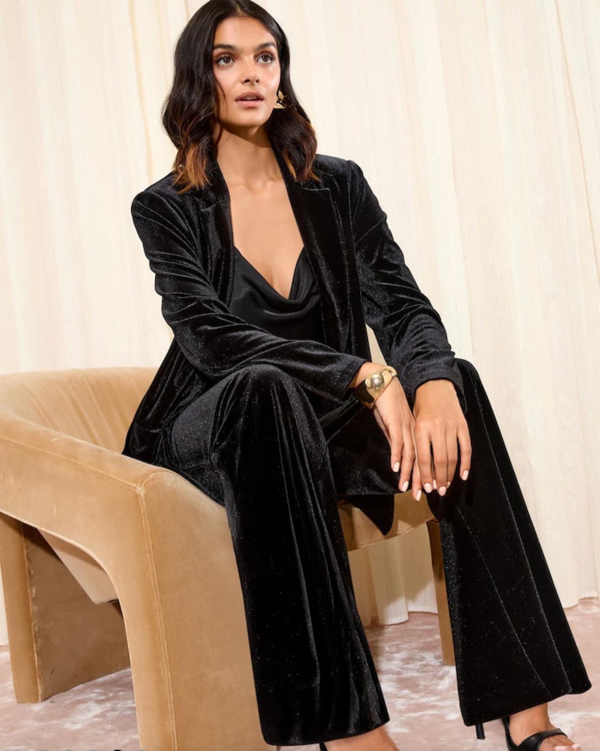 Black Velvet Pantsuit