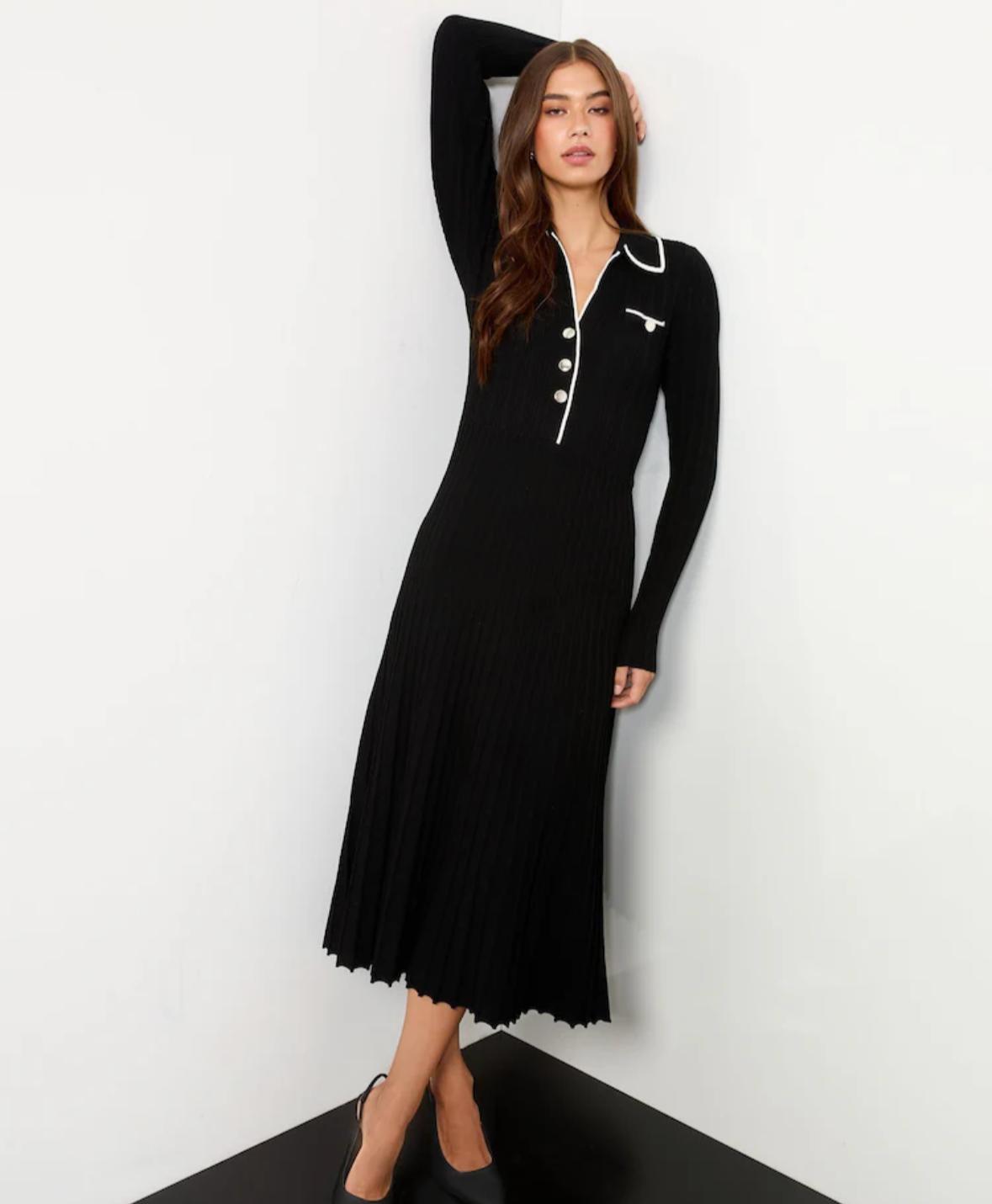 Elegant Black Knit Dress