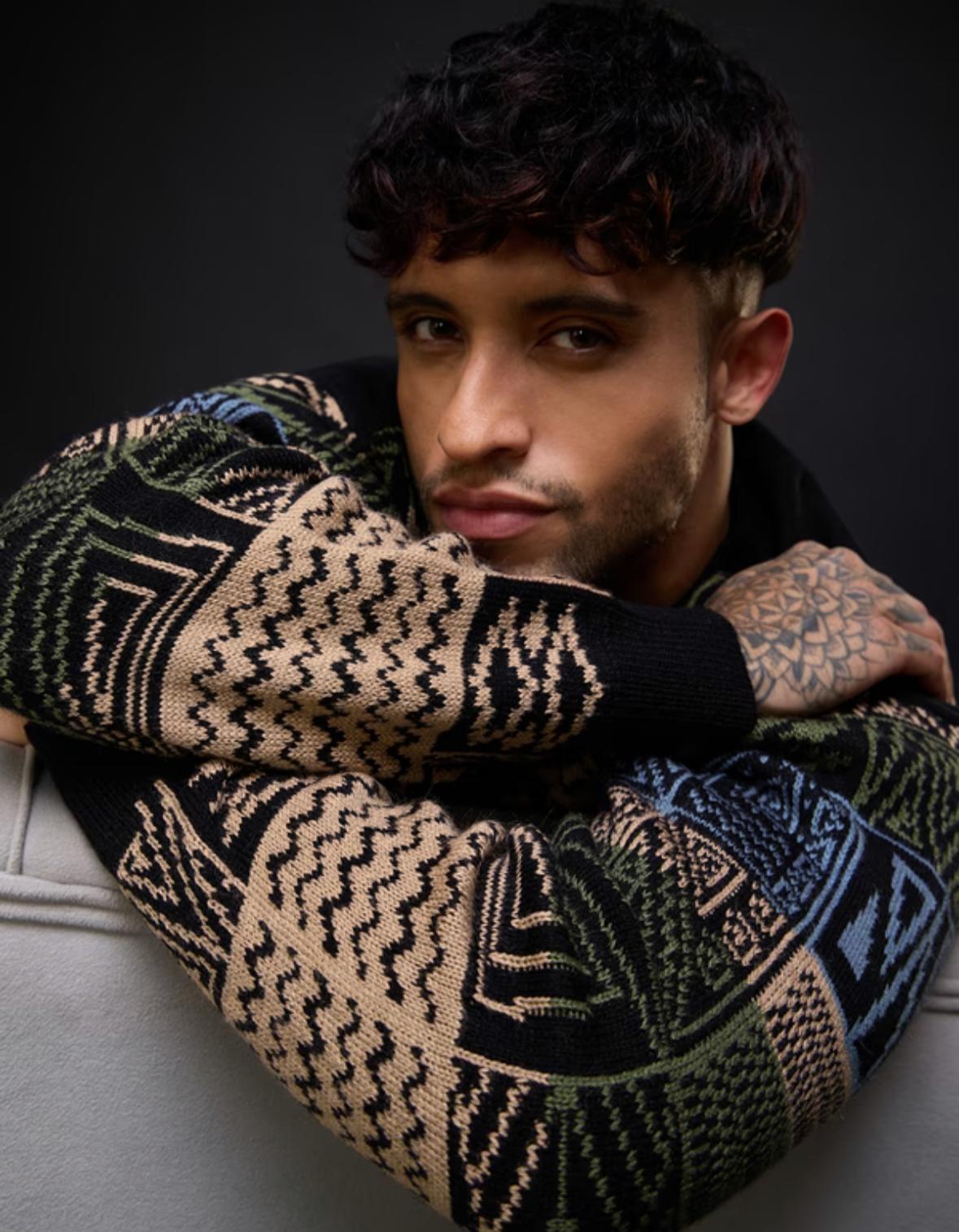 Geometric Pattern Oversized Sweater