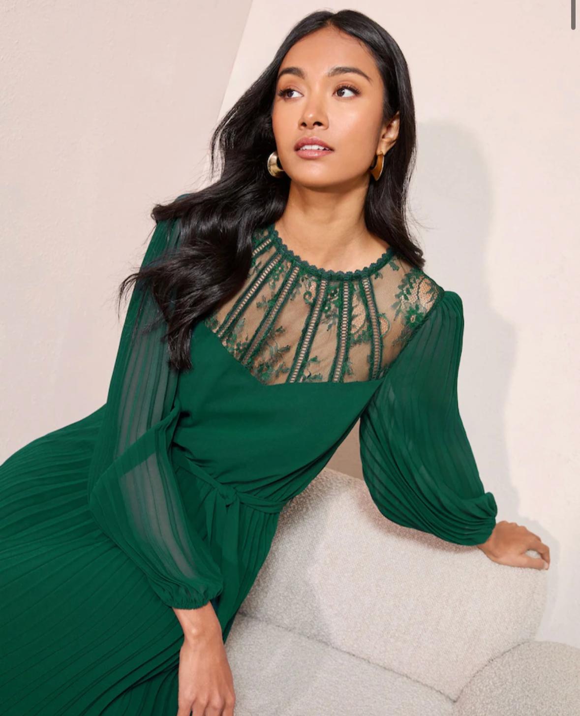 Elegant Green Lace Dress