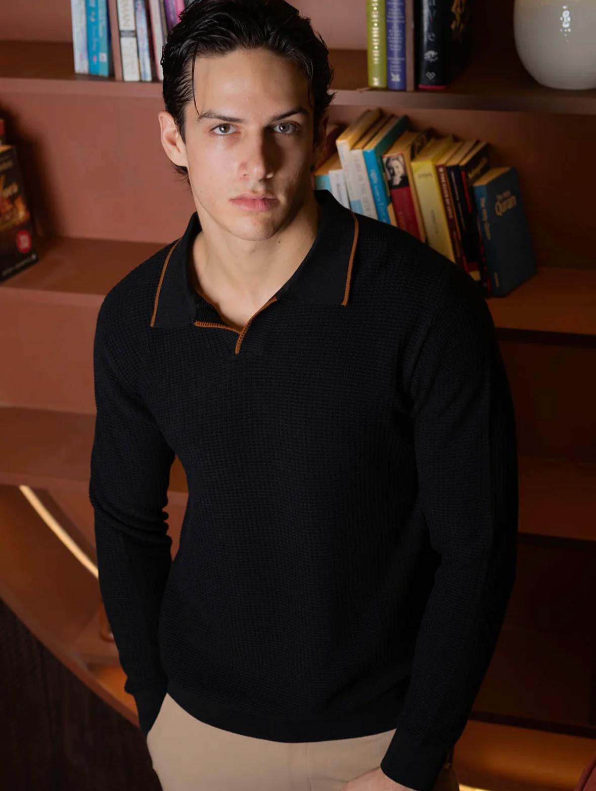 Men's Black Knit Sweater