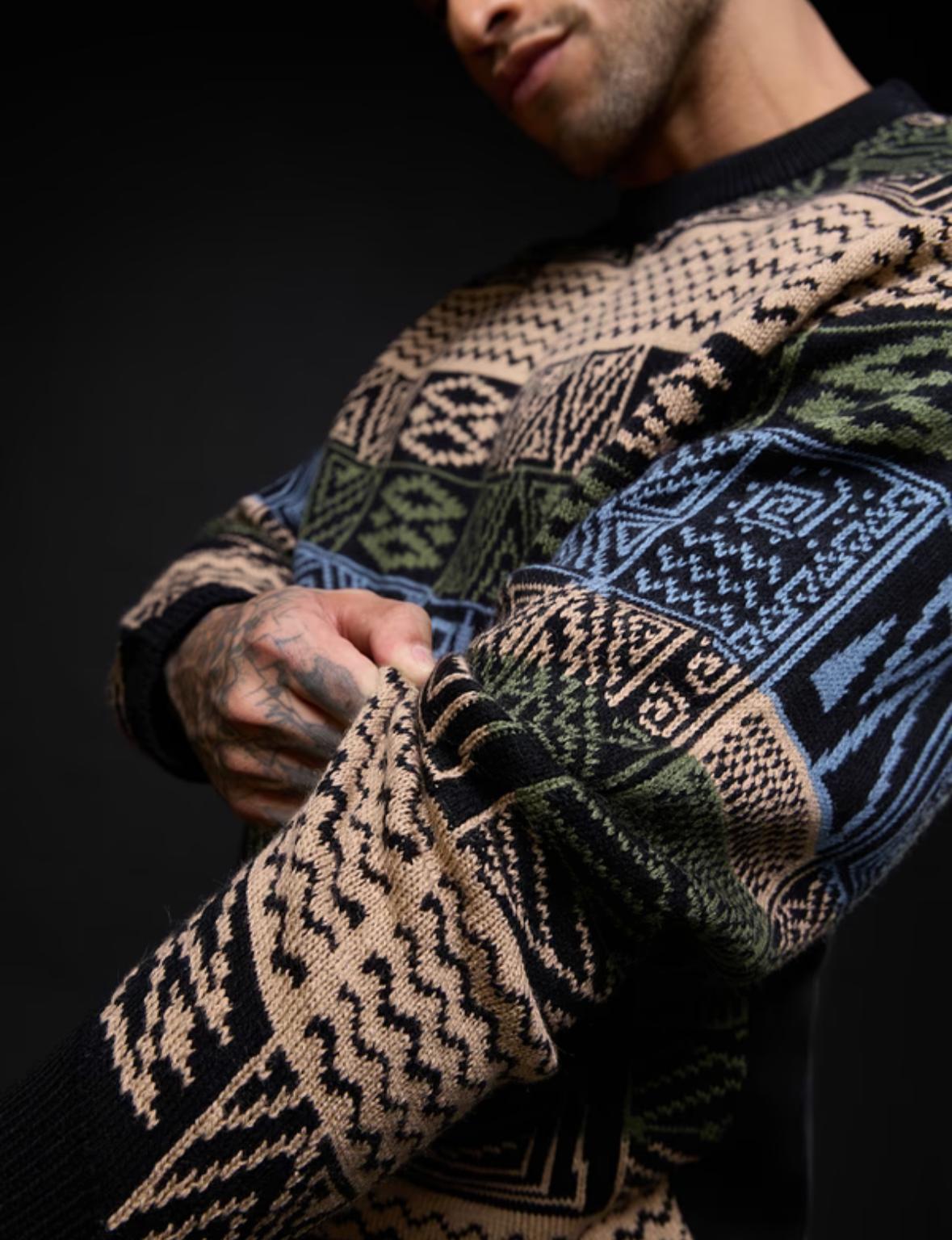 Geometric Pattern Oversized Sweater