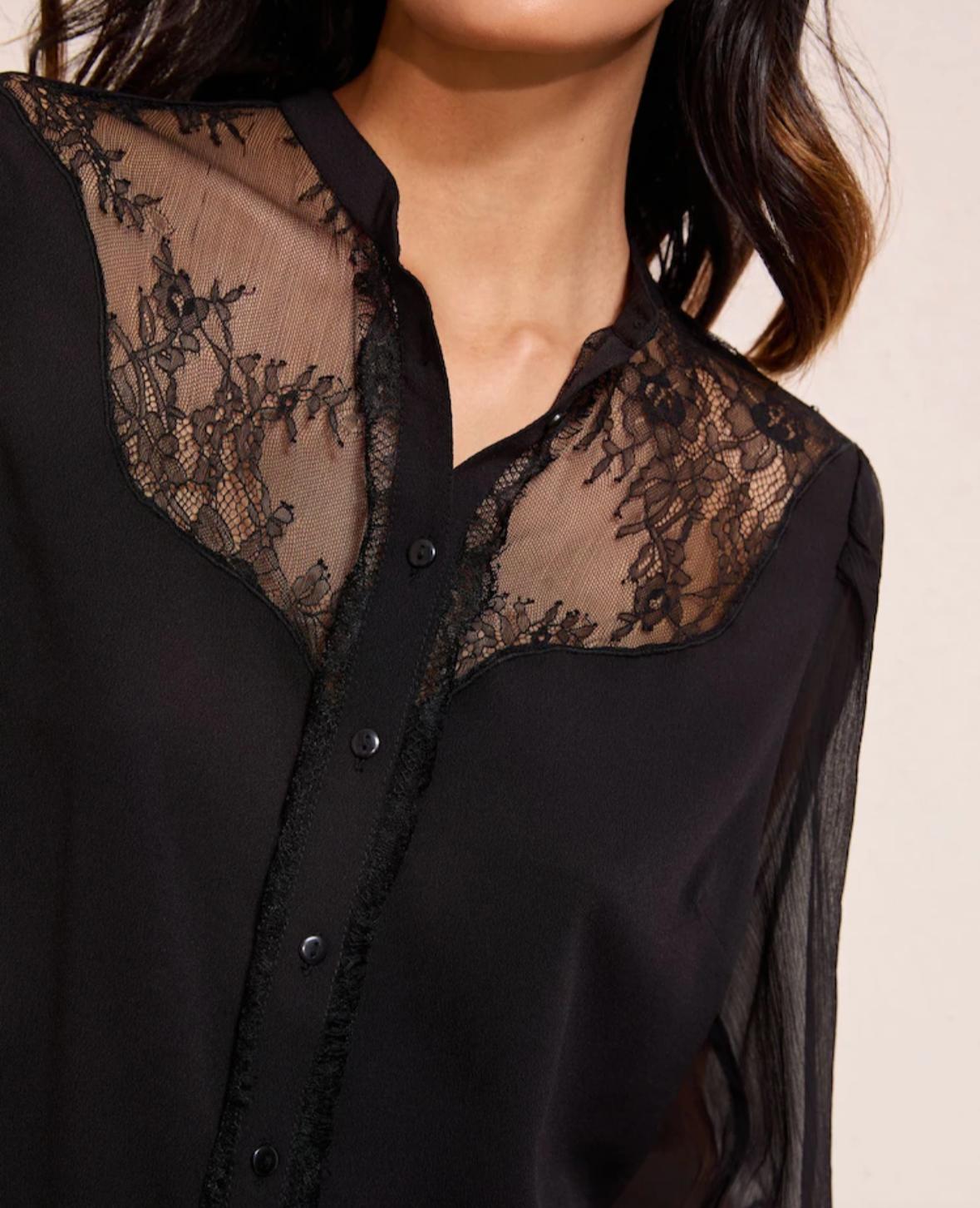 Elegant Black Lace Blouse
