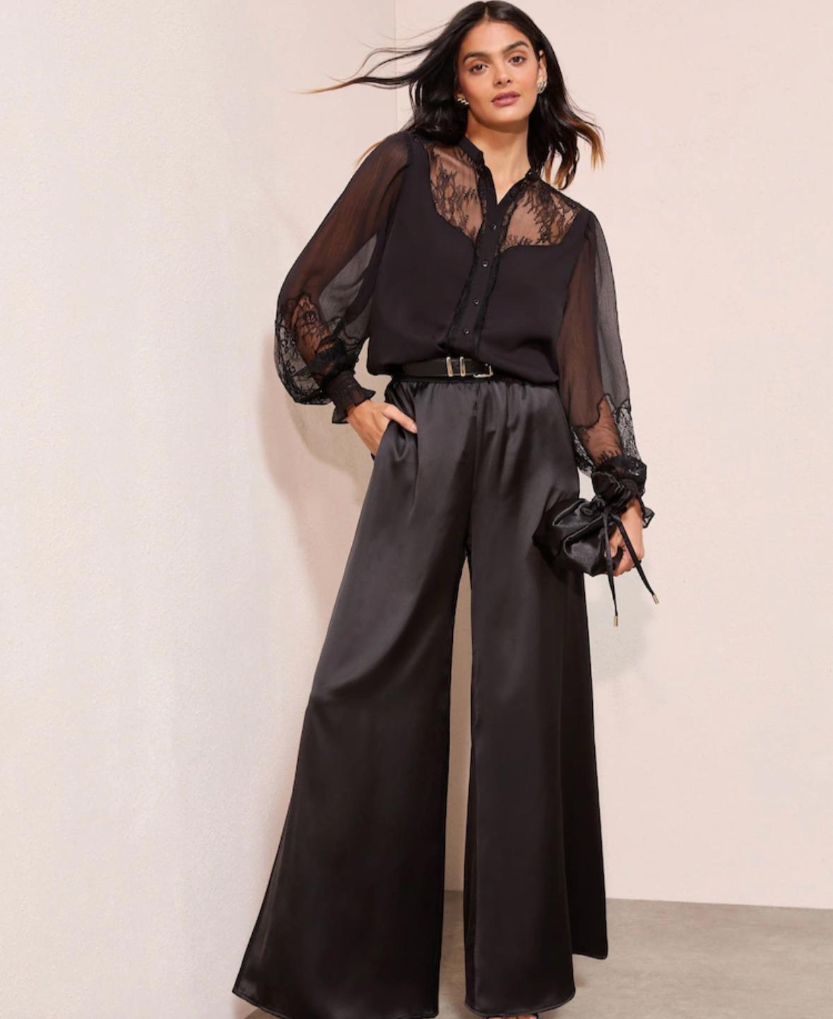 Elegant Black Lace Blouse