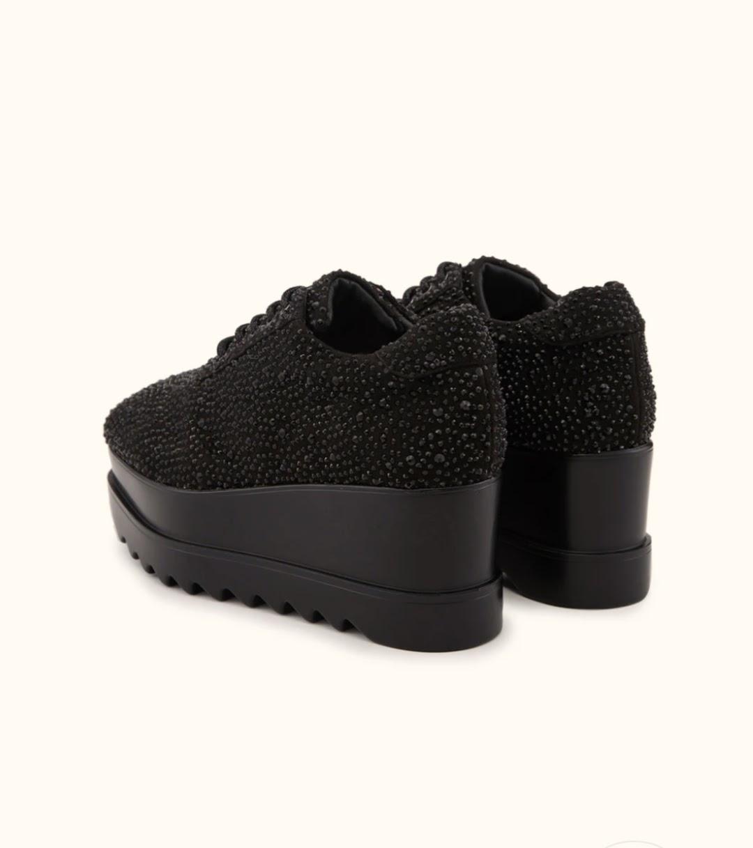 Black Glitter Platform Shoes
