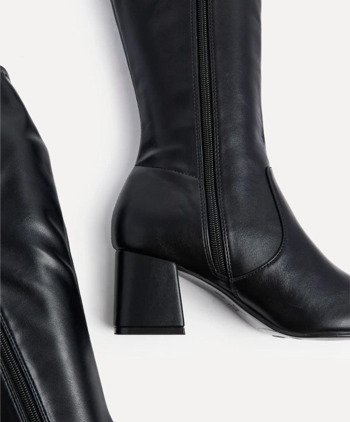 Black Knee-High Leather Boots