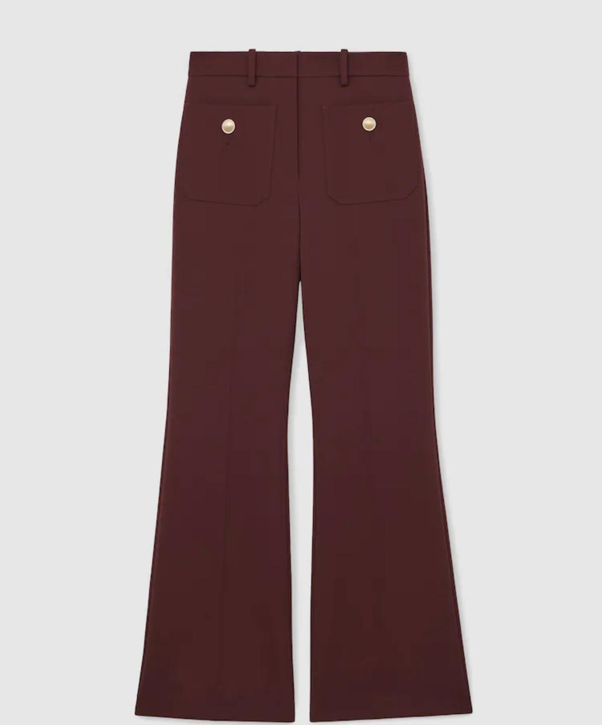 Elegant Burgundy Wide-Leg Trousers