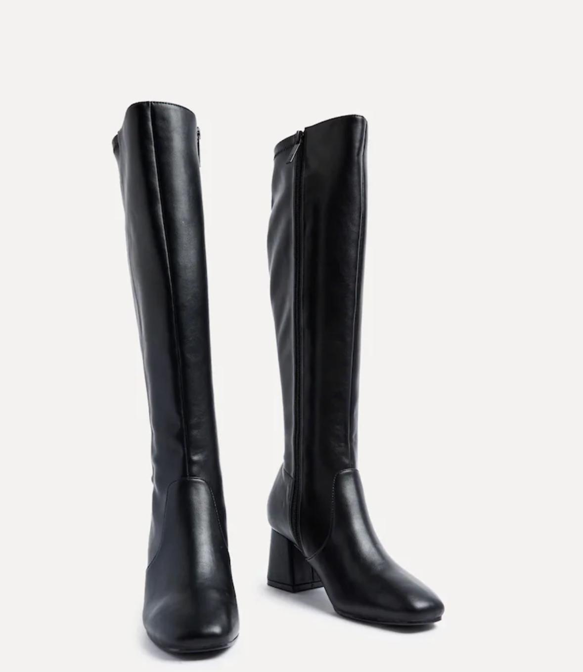 Black Knee-High Leather Boots