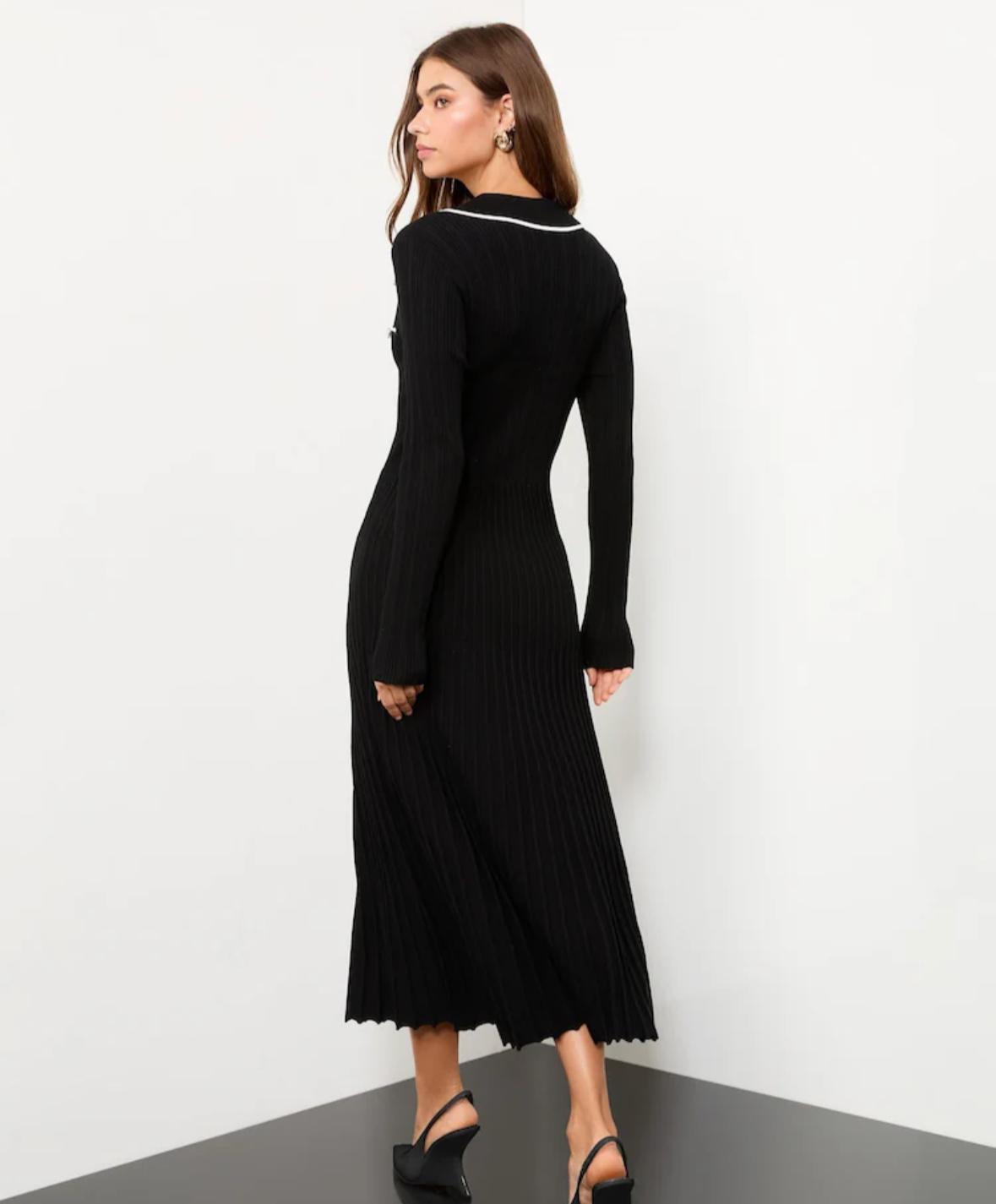 Elegant Black Knit Dress