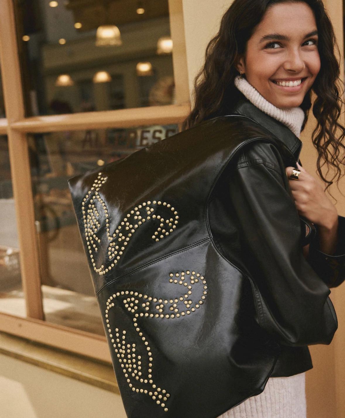 Studded Black Tote Bag