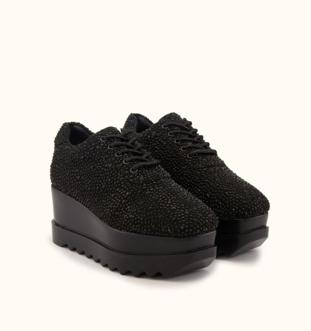 Black Glitter Platform Shoes
