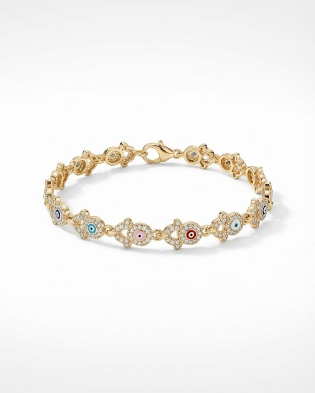 Pulsera Fortuna Dorada Ojos Variados