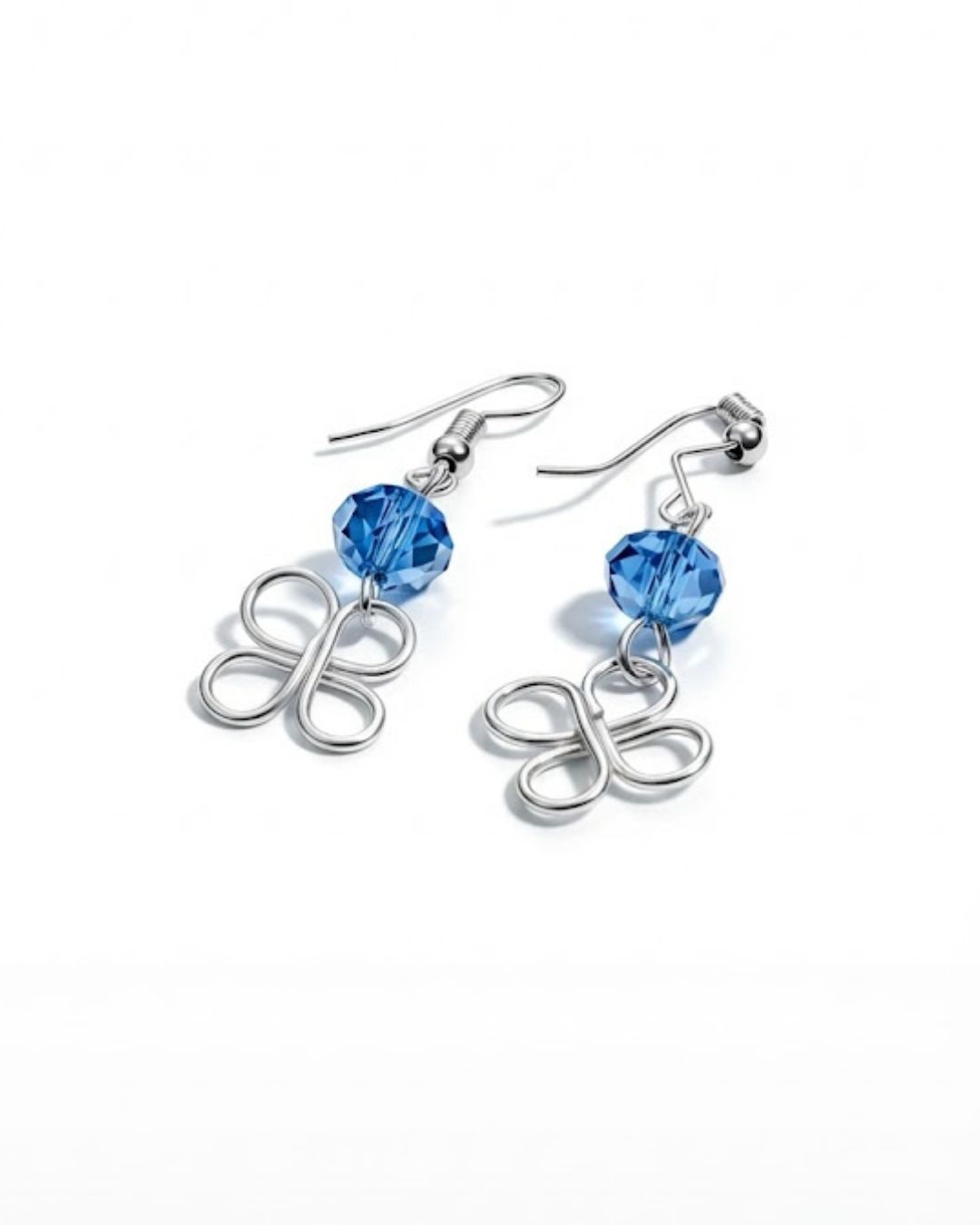 Aretes Flor de Luz Azul