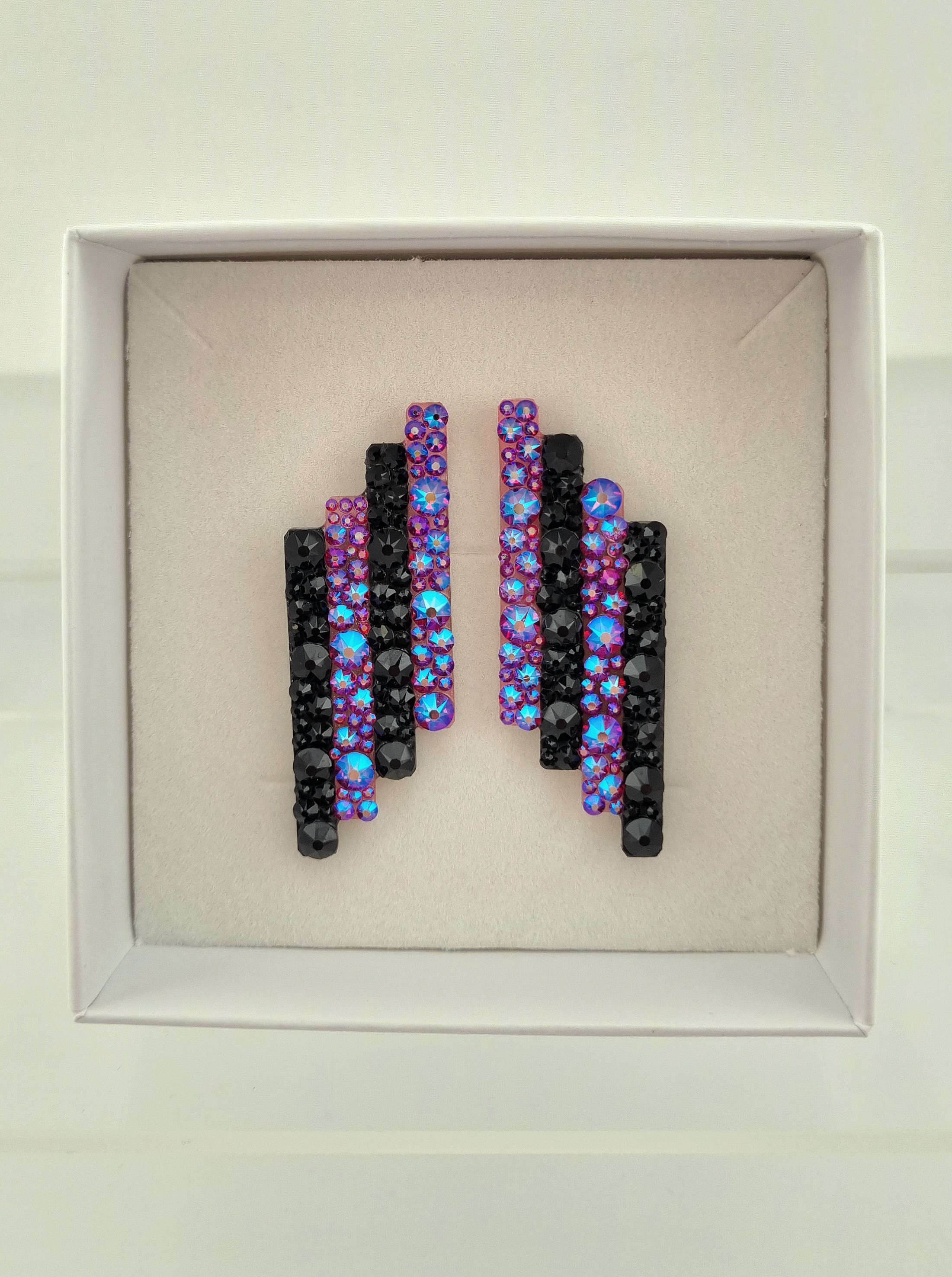 Orecchini geometrici Fuchsia in Swarovski®