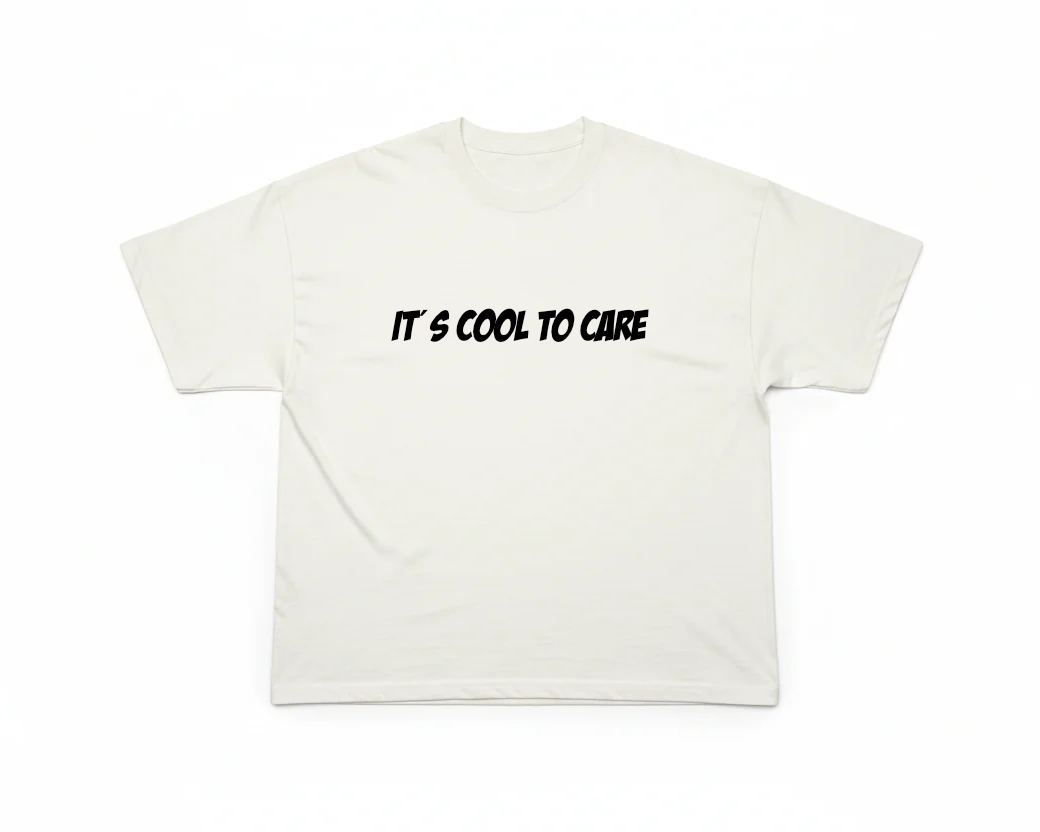It’s Cool To Care – Playera Oversize - Blanca