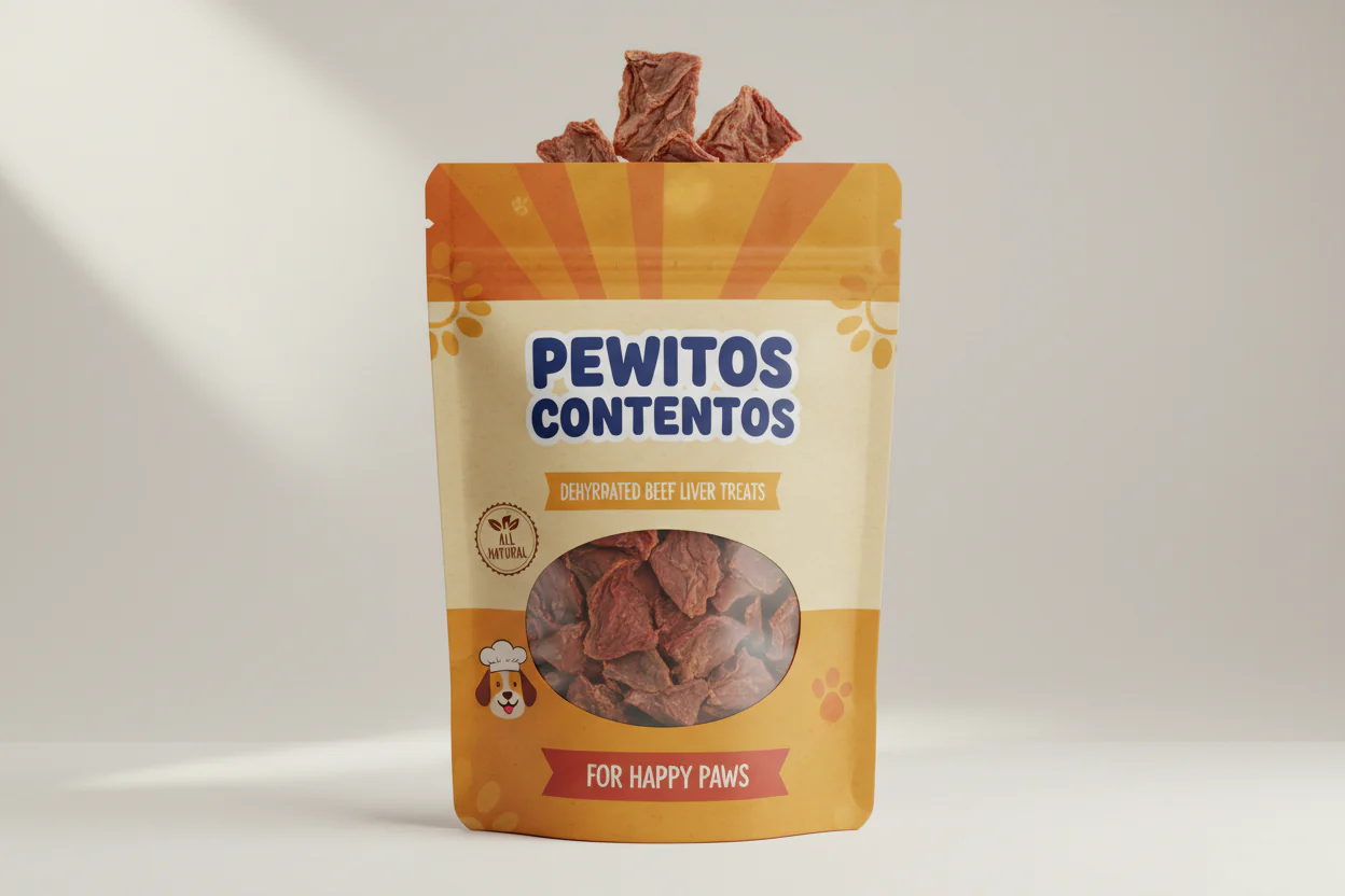 Pewitos Contentos Snacks de hígado de res deshidratado