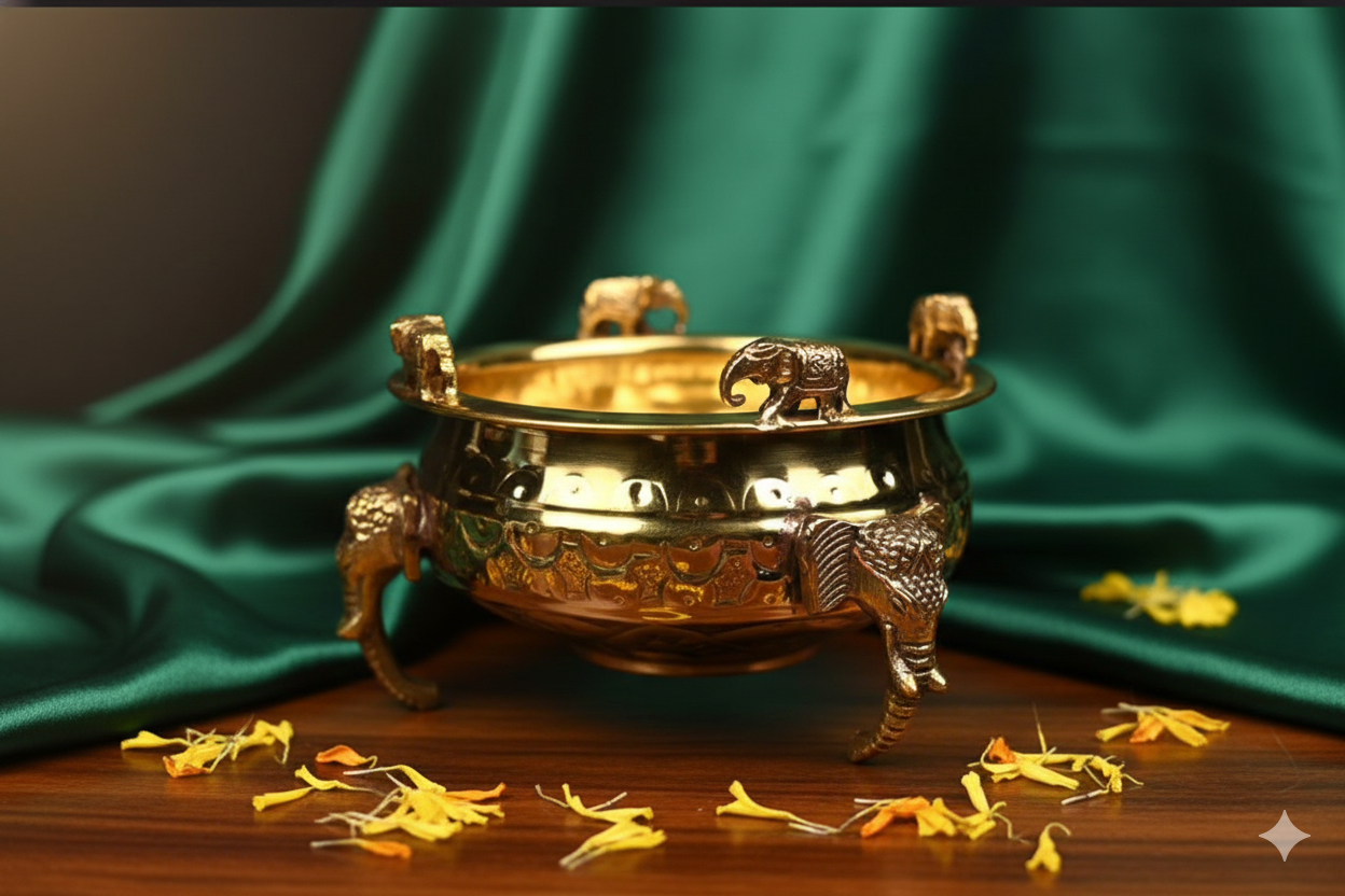 Brass Elephant Bowl