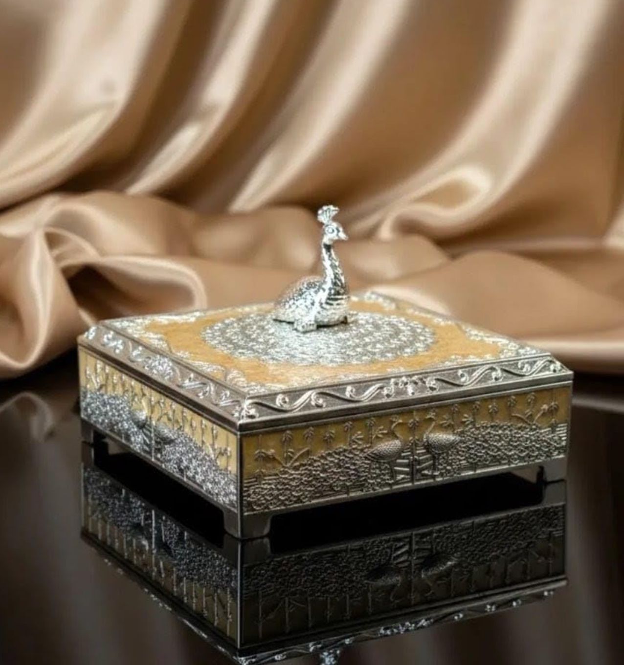 Elegant Peacock Jewelry Box