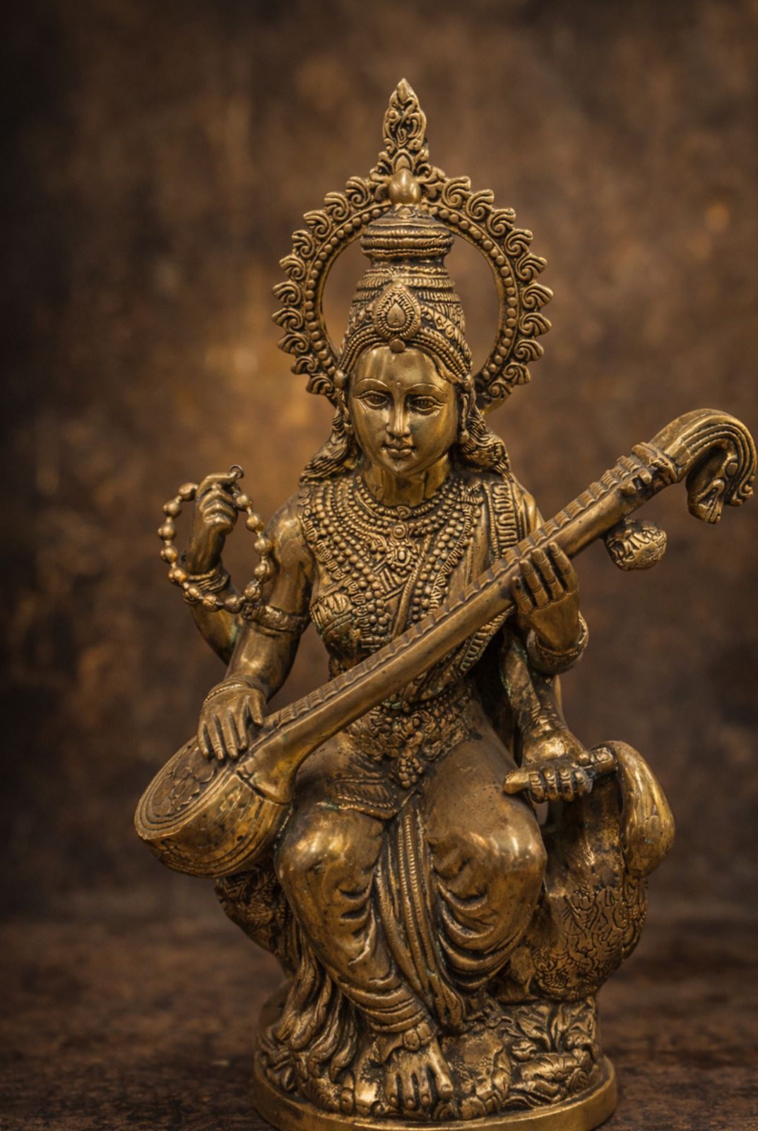 Brass Saraswati Idol