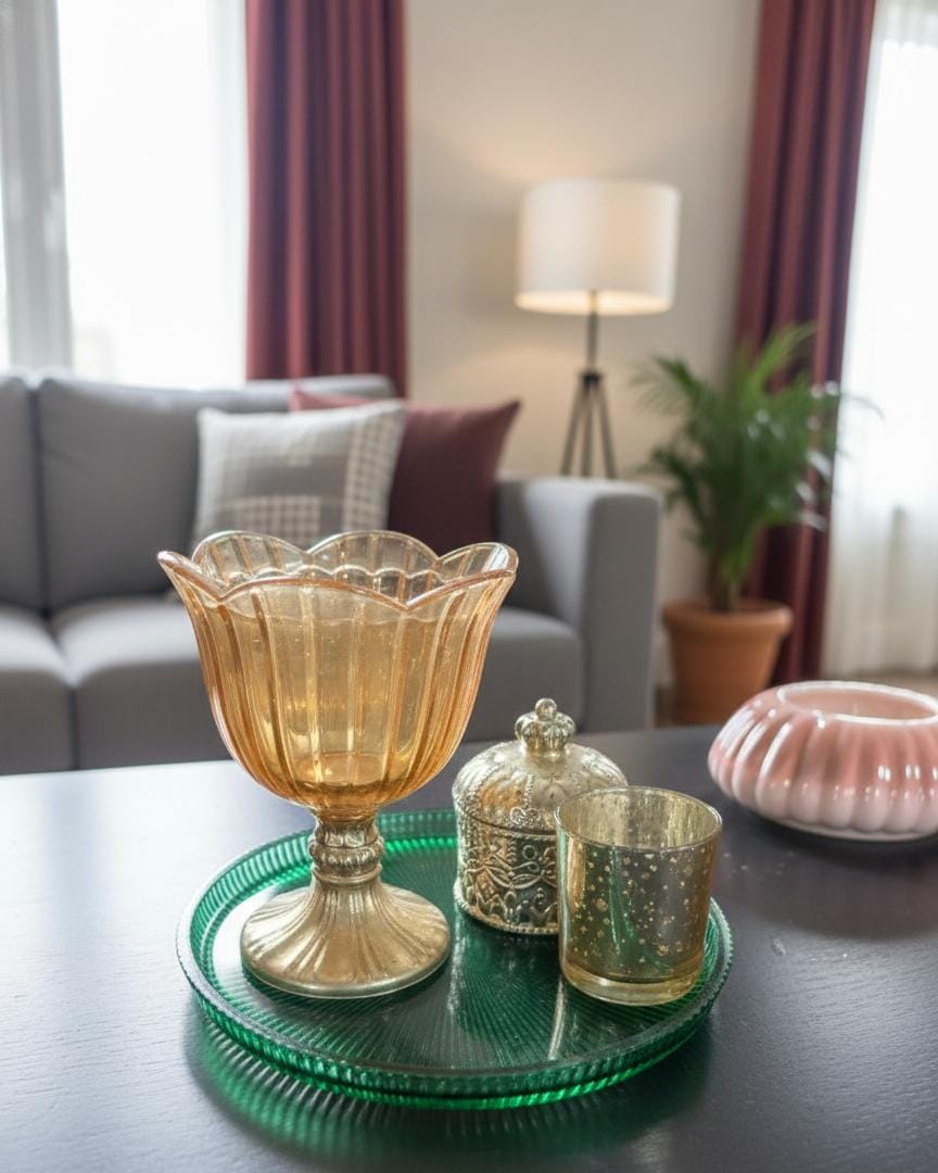 Vintage Glass Candy Dish Set