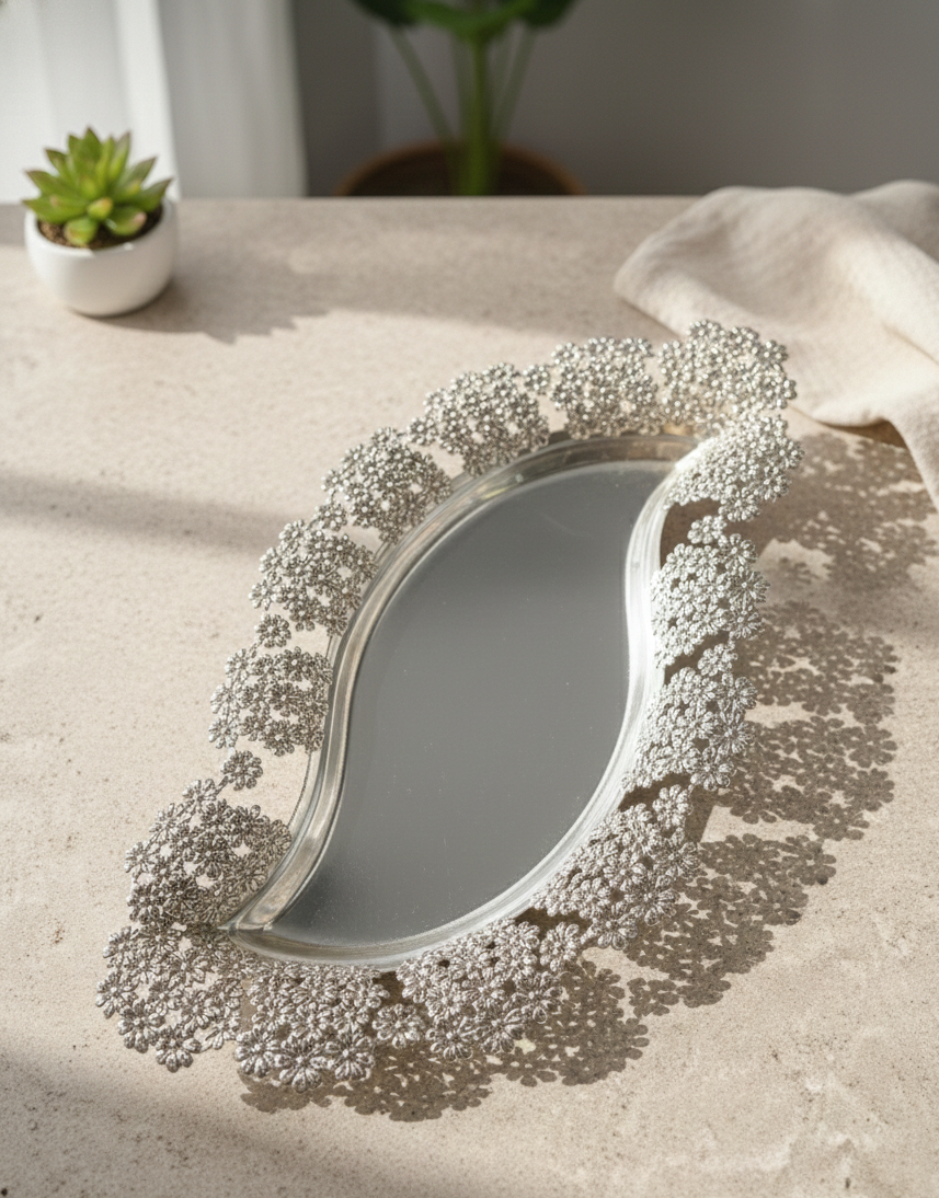 Ornate Silver Decorative Tray