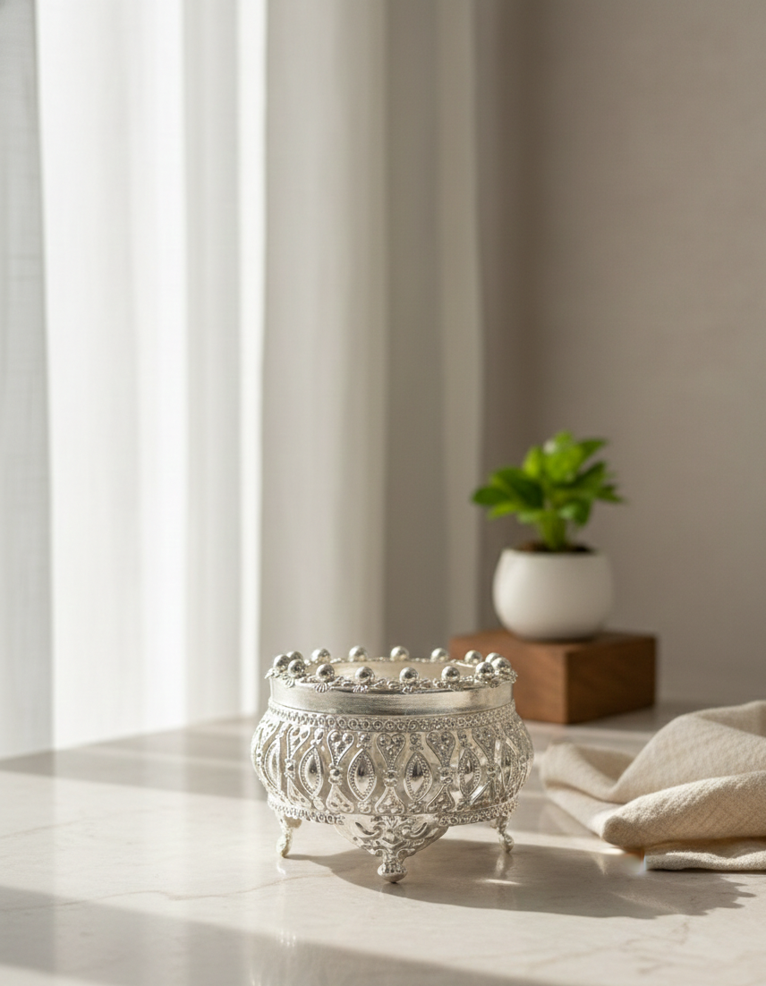 Ornate Silver Decorative Box