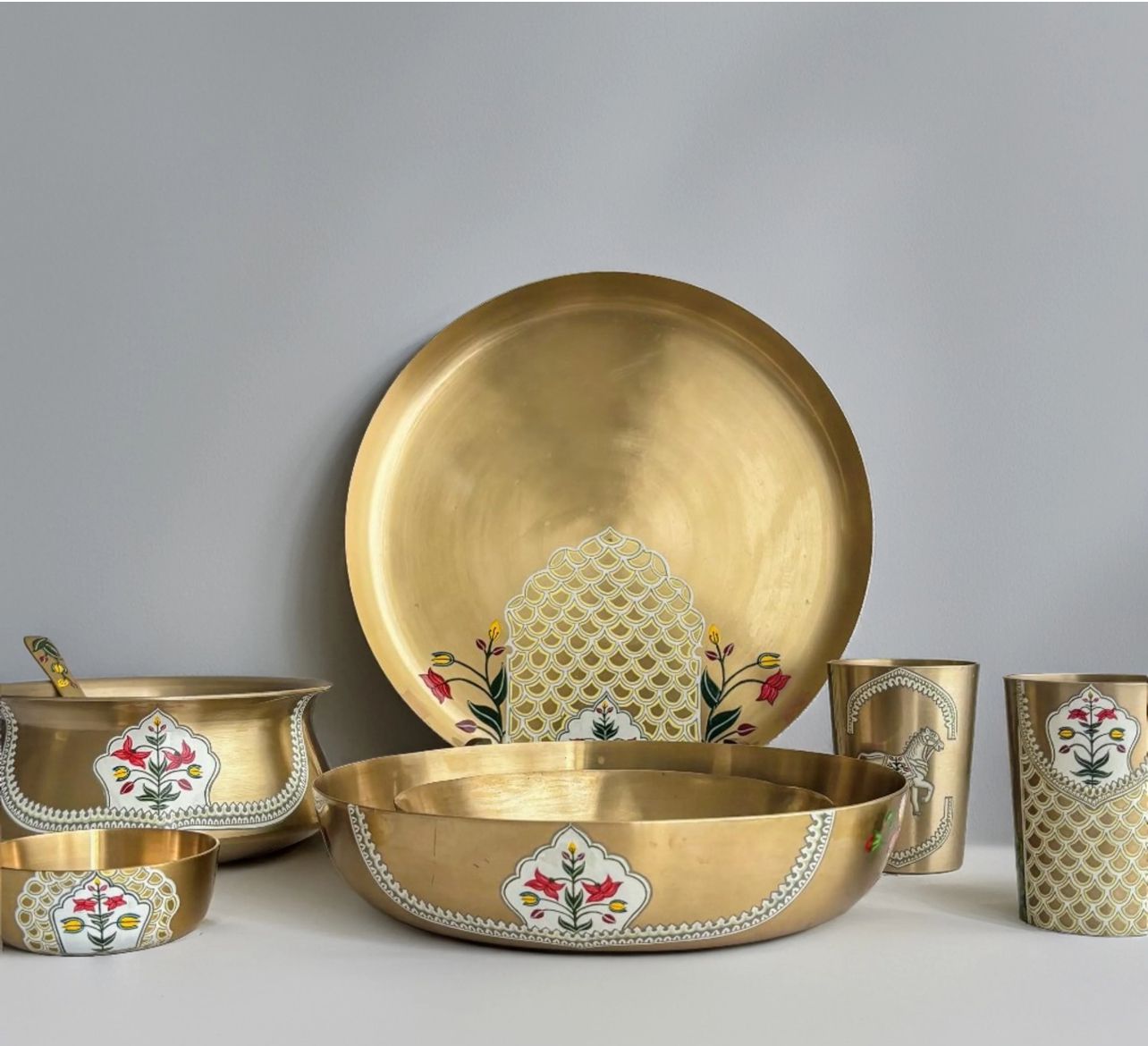 Handcrafted Brass Dinnerware Set
