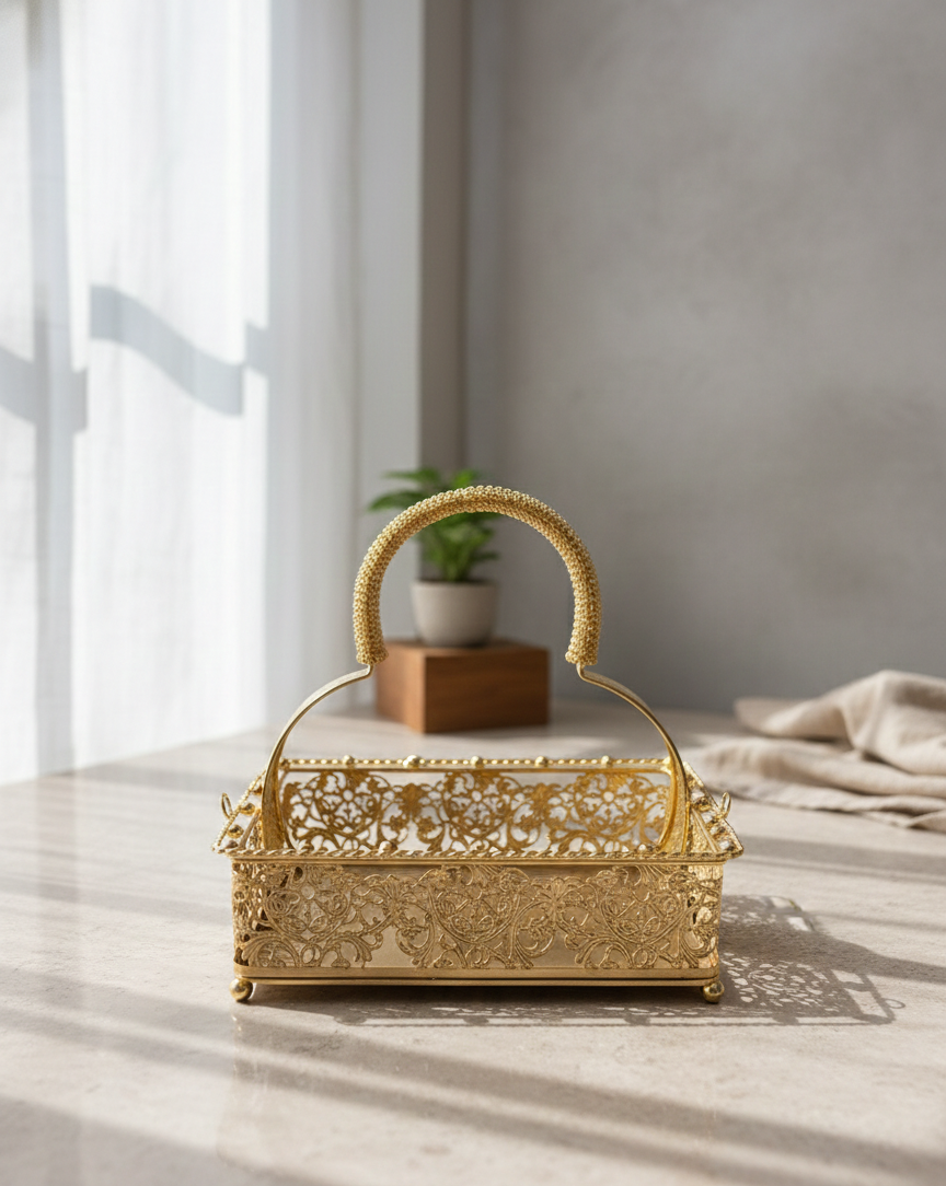 Decorative Brass Basket