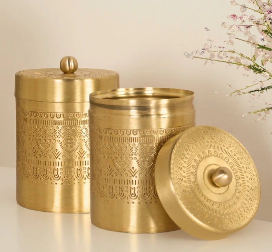 Decorative Brass Storage Containers