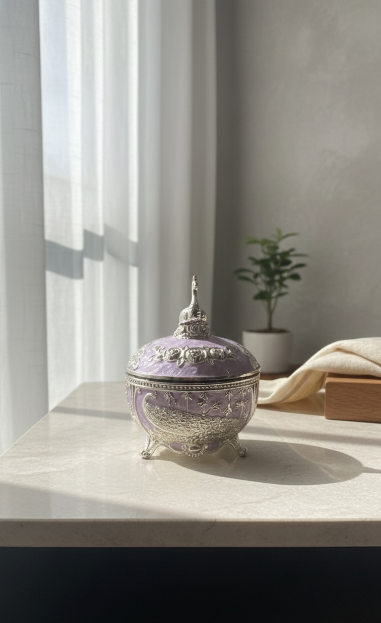 Ornate Silver-Plated Decorative Box