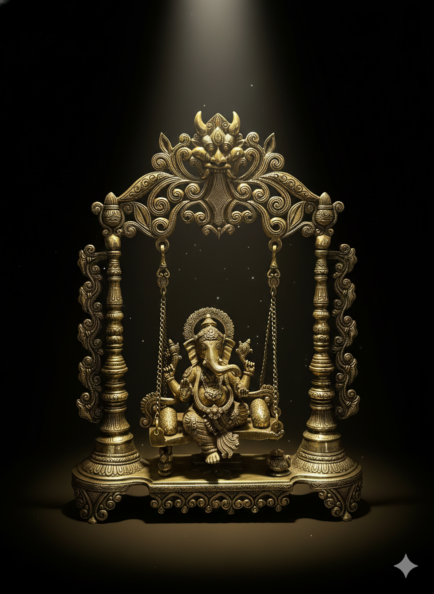 Brass Ganesh Swing Statue