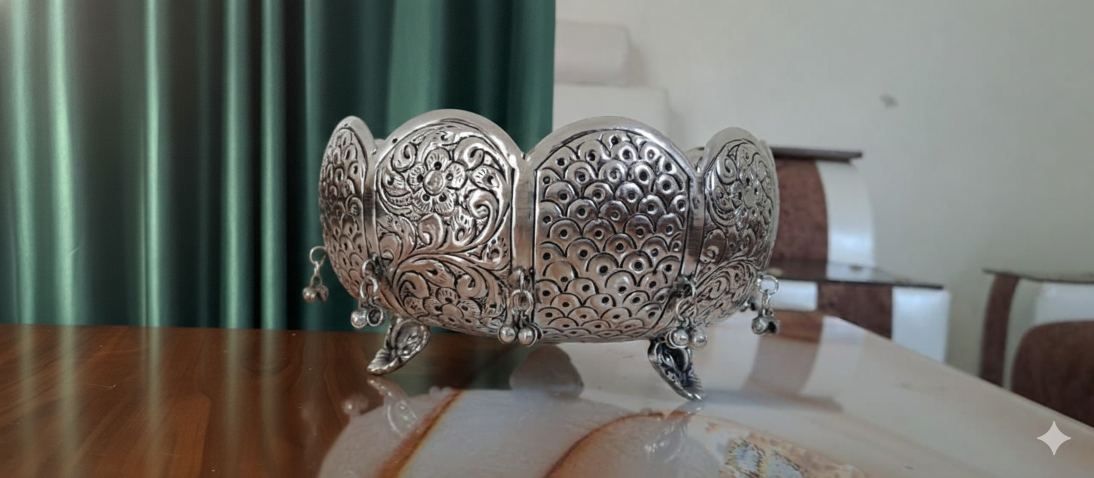 Ornate Silver Decorative Bowl