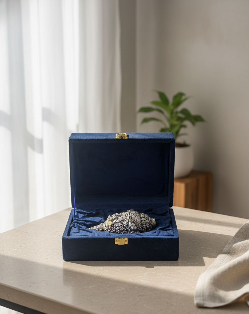 Decorative Silver Conch Shell