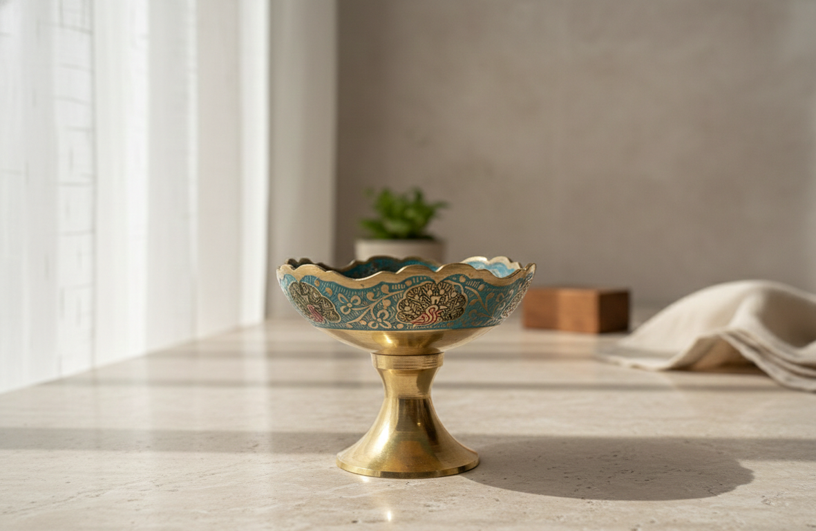 Brass Decorative Pedestal Bowl