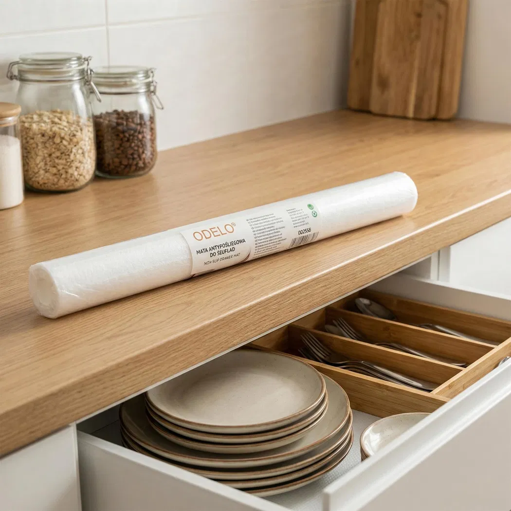 ODELO CLEON neslystantis stalčių kilimėlis 50 x 200 cm, skaidrus