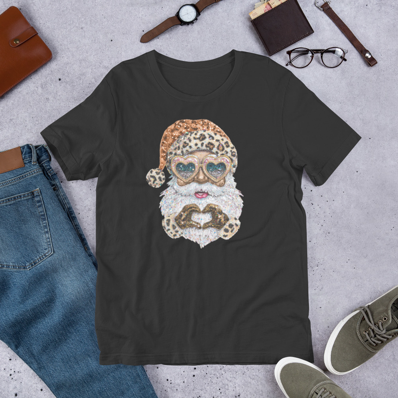 Santa Leopard Graphic T-Shirt