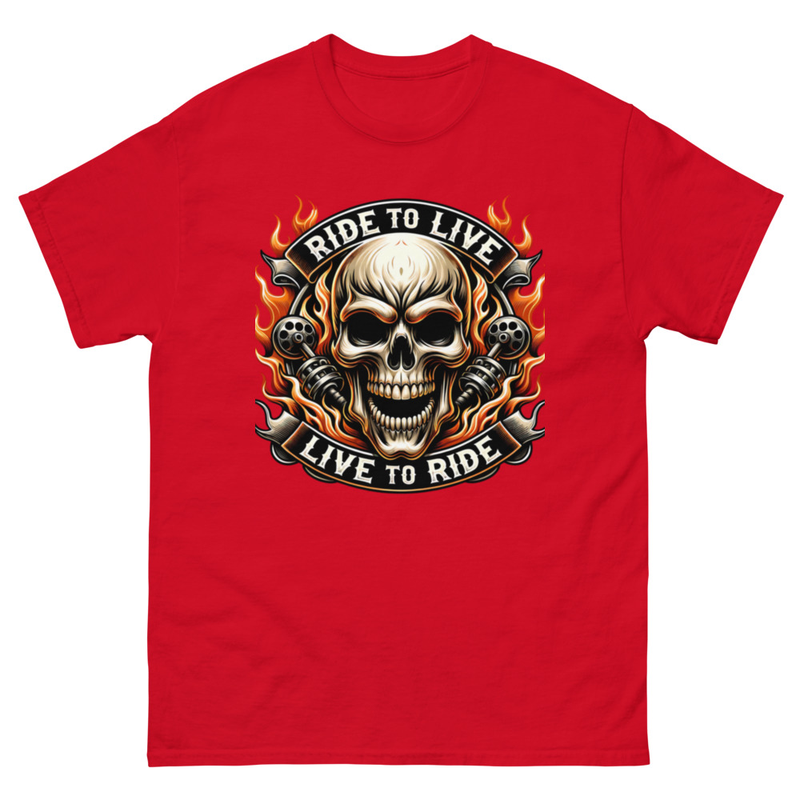 Ride to Live Skull Graphic T-Shirt