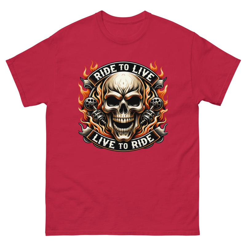 Ride to Live Skull Graphic T-Shirt