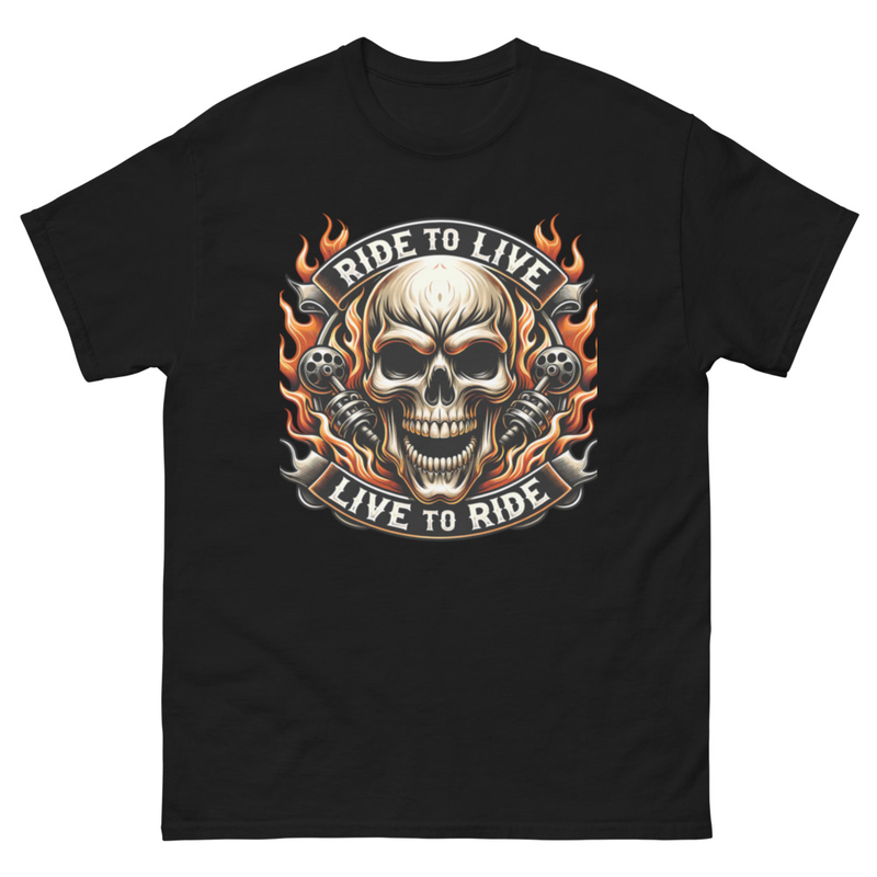 Ride to Live Skull Graphic T-Shirt