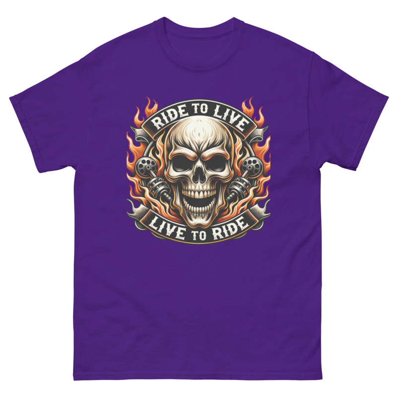 Ride to Live Skull Graphic T-Shirt