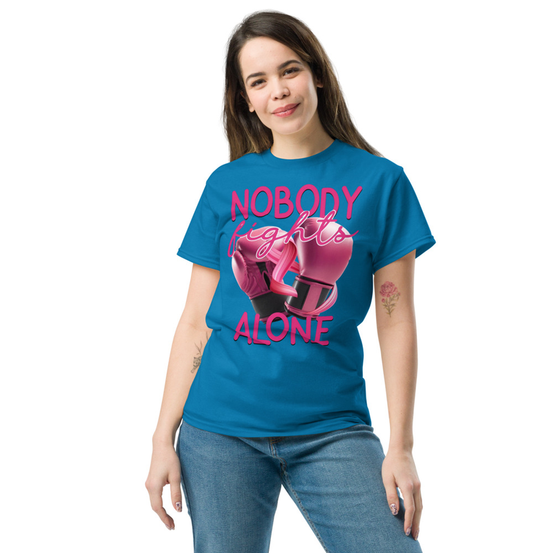 Nobody Fights Alone – Breast Cancer Warrior Strength Tee