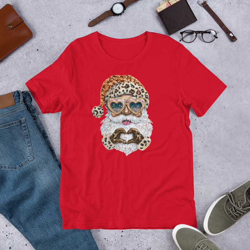 Santa Leopard Graphic T-Shirt