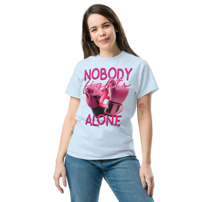 Nobody Fights Alone – Breast Cancer Warrior Strength Tee