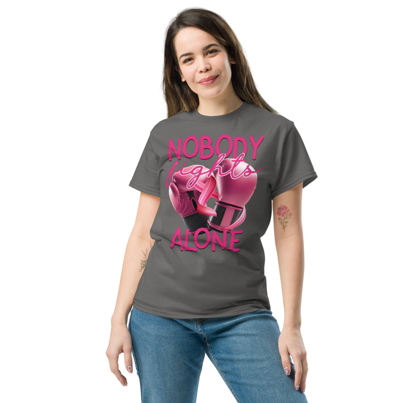 Nobody Fights Alone – Breast Cancer Warrior Strength Tee