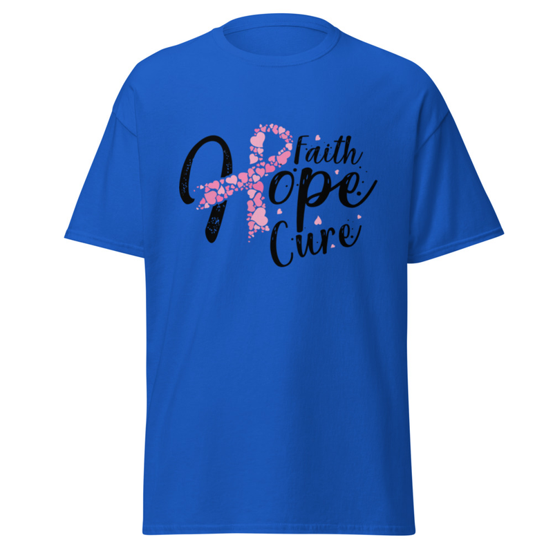 Faith • Hope • Cure – Breast Cancer Awareness Inspirational Tee”