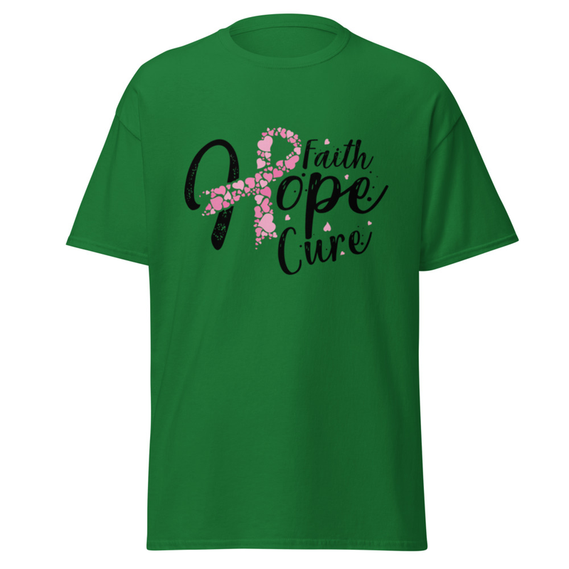 Faith • Hope • Cure – Breast Cancer Awareness Inspirational Tee”