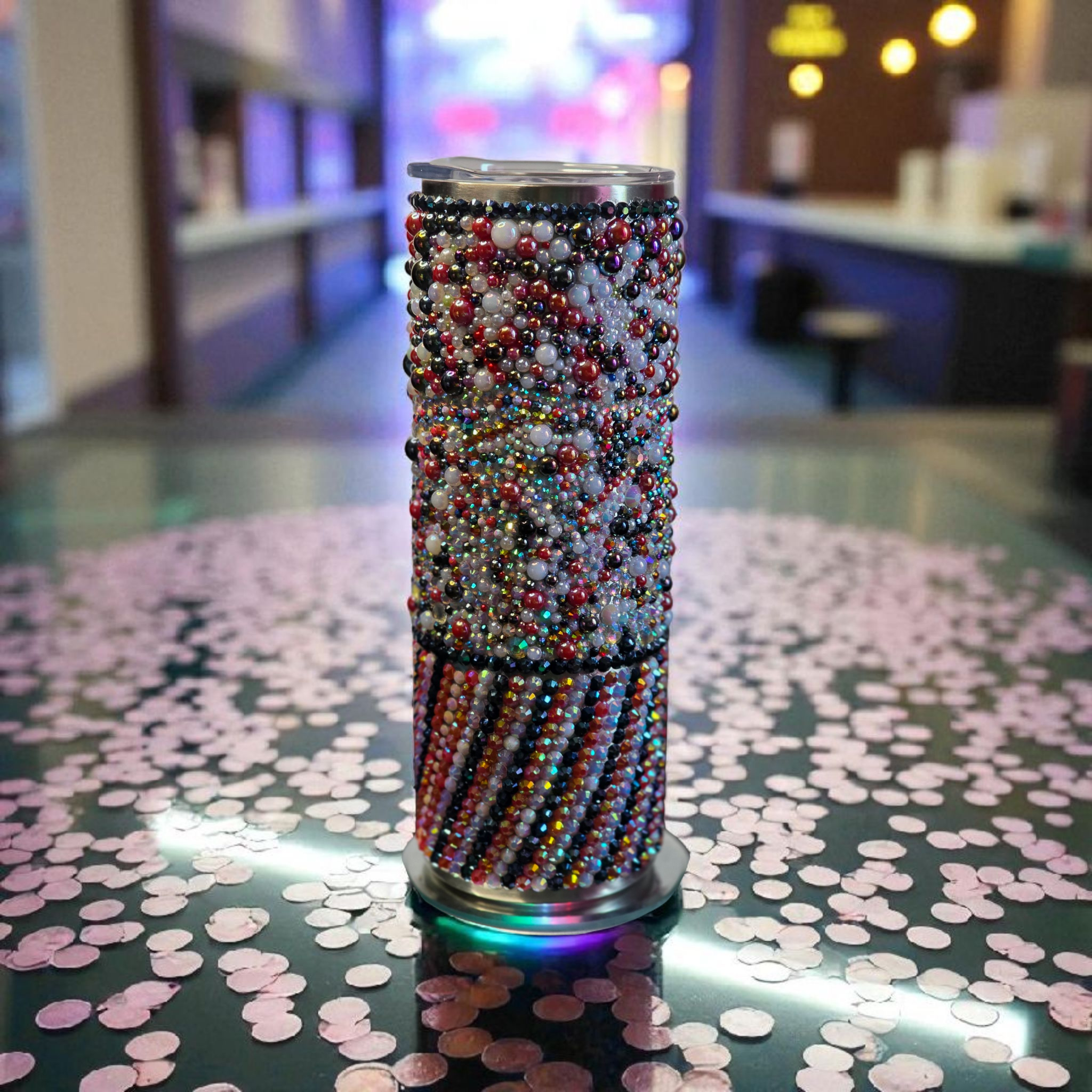  20oz Confetti Luxe Rhineston& Pearl Tumbler 